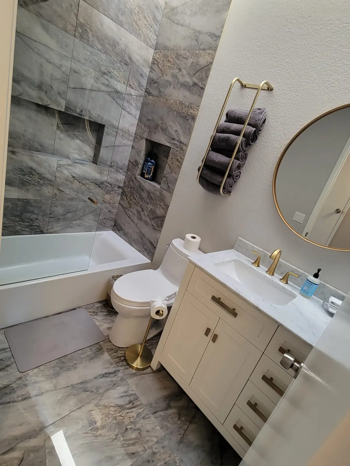 Marble bathroom after cleaning